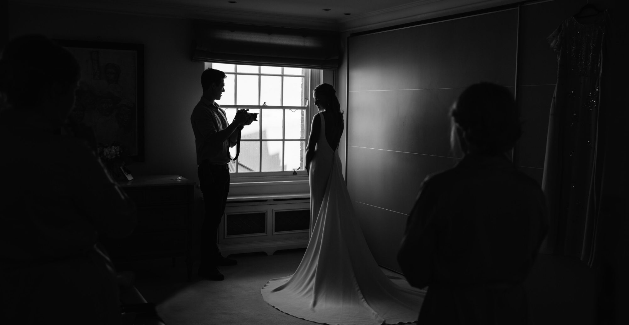 Discreet wedding moment captured handheld